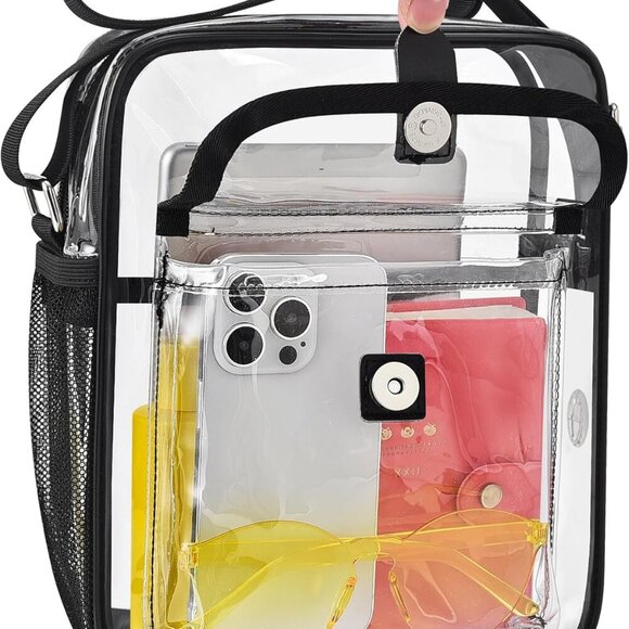 Clear Crossbody Bag for Stadium Events & Concerts - Adjustable Shoulder Strap Pu - Picture 8 of 9
